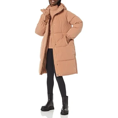 Afbeelding van Amazon Essentials Oversized lange pufferjas voor dames (verkrijgbaar in grote maten), lichtbruin, XX Large