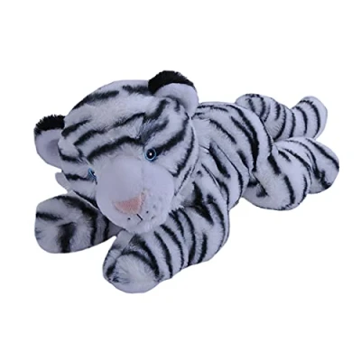 Afbeelding van Wild Republic knuffeltijger Ekokins 58 x 38 cm pluche wit/zwart