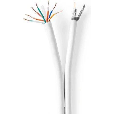 Afbeelding van Netwerk en coax kabel Nedis 25 m (Cat6, Wit)