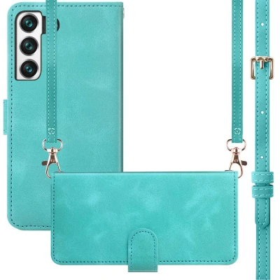 Afbeelding van Samsung Galaxy S21 FE Hoesje Kunstleder imoshion Bookcase Turquoise Telefoonhoesje