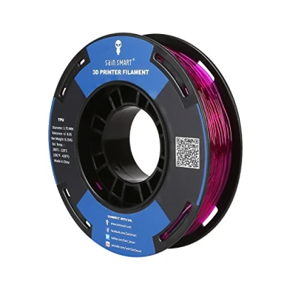 Afbeelding van SainSmart kleine klos 1,75 mm TPU Flexible 3D filament 250 g, maatnauwkeurigheid +/ 0,05 mm, Shore 95A, Lila
