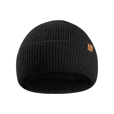 Afbeelding van DANISH ENDURANCE Beanie met Merinowol voor Kinderen Fleece Binnenvoering Ultrawarm Zwart