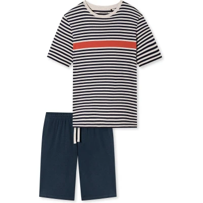 Afbeelding van Schiesser Rundhals Casual Pyjama, Heren, Maat: 56, Grapefruit