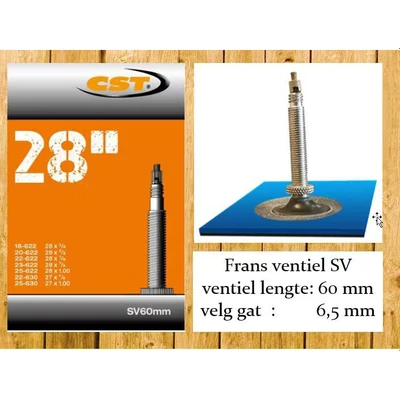 Afbeelding van CST Binnenband 27/28X7/8 1.00 Frans 60MM 18/25 622/630 (SV60)