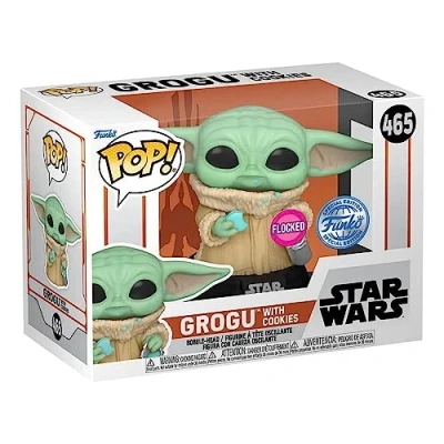 Afbeelding van Funko Pop! Star Wars The Mandalorian Grogu with Cookie (Flocked Exclusive)