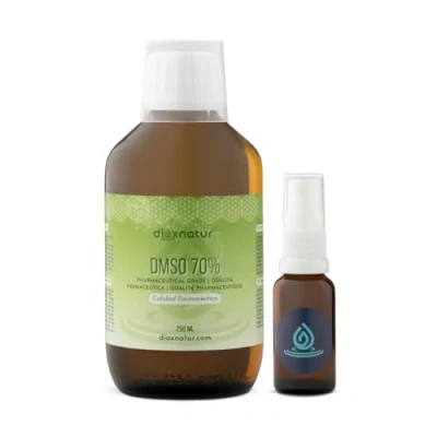 Afbeelding van DIOXNATUR® DMSO 70% (250 ml) dimethylsulfoxide in farmaceutische kwaliteit incl. spuitfles van amberkleurig glas