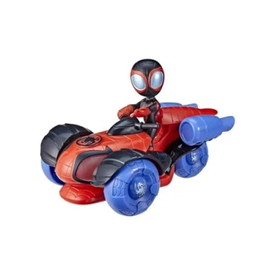 Afbeelding van Hasbro Spidey Miles Morales Glow Tech Techno Racer + Licht En Geluid