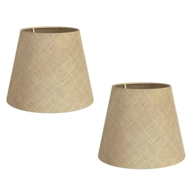Afbeelding van ledscom.de 2 stuks lampenkap, hennep, textiel, stof, naturel beige, 200mm Ø
