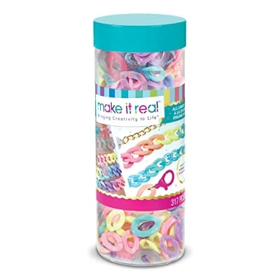 Afbeelding van Make It Real 2901707 DIY pantserkettingen, sieradendesign, knutselset voor kinderen, zelf sieraden maken