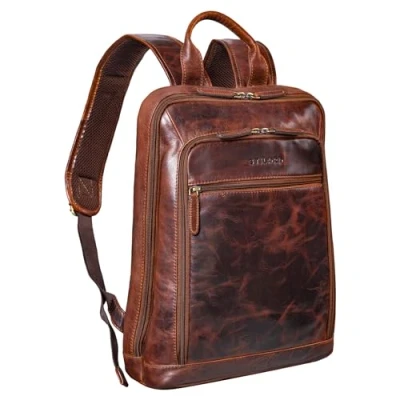 Afbeelding van STILORD &#039;Watson&#039; Laptop Rugzak 15,6 inch Lederen Dagrugzak Grote Vintage Business Kantoorzakken XL in Echt Leder, Kleur:florida bruin