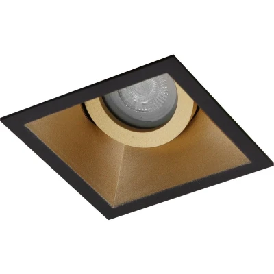 Afbeelding van Premium Inbouwspot Almar Goud, Zwart Verdiepte vierkante spot Extra Warm Wit (2700K) Met Philips LED