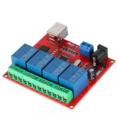 Afbeelding van ASHATA 12V relaismodule, 4 kanaals DC relaismodule computer USB Smart Switch Controller hoog vermogen relais module PC uitbreiding board