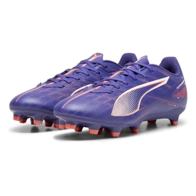 Afbeelding van Puma Ultra 5 PLAY FG/AG Voetbalschoenen met Kunststof noppen, Dames, Maat: 36, Lapis lazuli/white/sunset glow