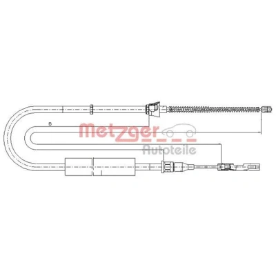 Afbeelding van METZGER 10.7507 Handremkabel Links, rechts 1075/814mm Trommelrem COFLE AUDI: A2 (8Z0) 1.4, 1.2 TDI, 1.6 FSI, 1.4 TDI 2000 2005