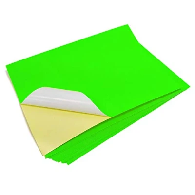 Afbeelding van Evergreen Goods™ 10 vellen A4 Neon Fluorescerende Groene Sticker Papier Etiketten Laser afdrukbare Zelfklevend Geschikt voor Cricut en Silhouette Craft Cutters Geweldig Markers om