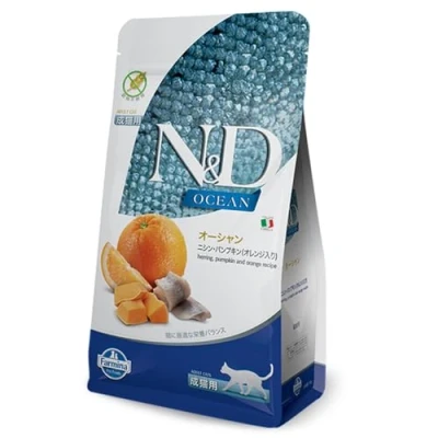Afbeelding van Farmina N&amp;D Kat Ocean Haring, Pompoen &amp; Sinaasappel Adult 300 gram