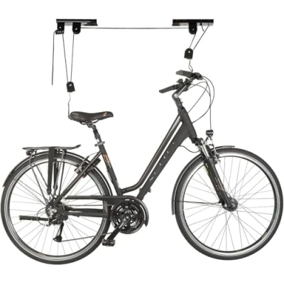 Afbeelding van Plafondlift voor fietsen, kano&#039;s en kajak het heffen van gewichten tot 60 kg, met haak katrol
