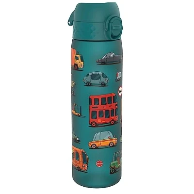 Afbeelding van ION8 Waterfles, 500 ml/18 oz, Lekvrij, Makkelijk te Openen, Veilige Vergrendeling, Vaatwasserbestendig, BPA vrij, Draaghendel, Past in Bekerhouders, Schoon, Geurvrij, Autos Ontwerp Drinkfles