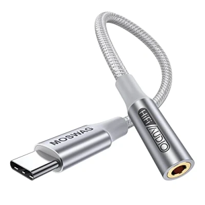Afbeelding van MOSWAG USB C naar 3,5 mm hoofdtelefoonaansluiting adapter, audio adapter Aux Dongle kabel snoer voor Samsung Galaxy S23 S22 S21 Ultra S20+ Note 20 10 S10 S9 Plus, Pixel 4 3 2 XL, ipad Pro