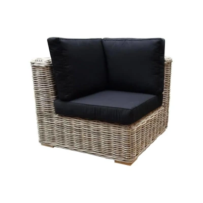 Afbeelding van Nissah modulair hoekelement naturel rotan olefin black