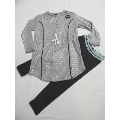 Afbeelding van rumbl , meisjes, jurk+ legging grijst / donker 116/122 of 6 7 jaar
