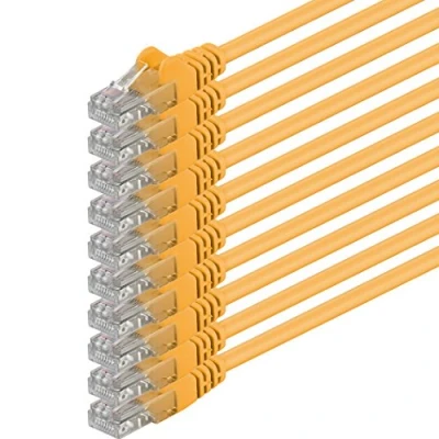 Afbeelding van 1aTTack, CAT6, UTP netwerkkabel met 2 x RJ45 stekkerset (5 stuks) 2m geel 10 stuks