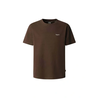 Afbeelding van Pepe Jeans Contrast Connor Tshirt basic, Heren, Maat: XXL, Dark brown