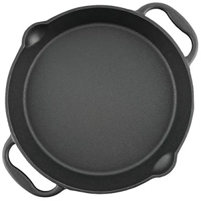 Afbeelding van BBQ Toro gietijzeren grillpan, pan met twee handgrepen en schenktuiten, serveerpan, (diameter 30 cm)