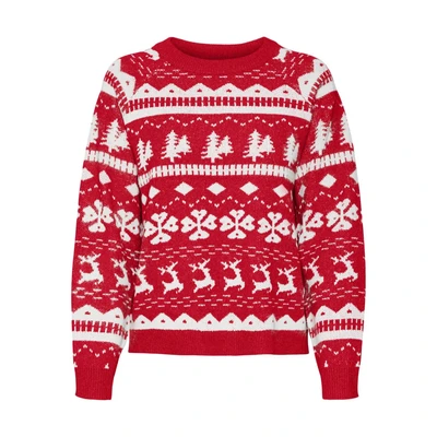 Afbeelding van Vero Moda Vmfrosty Trui, Dames, Maat: Small, Chinese red