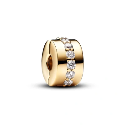 Afbeelding van Pandora 761972C01 Sprankelende Rij Goudkleurig Clipbedel Bedels horloge Goudkleur