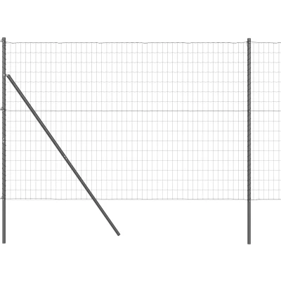Afbeelding van vidaXL Euro Schutting met 7 Palen 1,5x10 m Gegalvaniseerd Staal Grijs