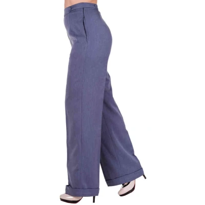 Afbeelding van Dancing Days PARTY ON Wijde broek XS Blauw