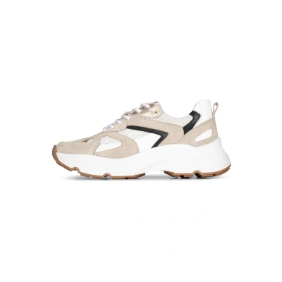 Afbeelding van PS Poelman Tokio chunky leren sneakers beige/wit