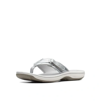 Afbeelding van Clarks Breeze Sea Flip Flop voor dames, Nieuw Zilver Synthetisch, 44 EU