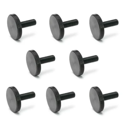 Afbeelding van Ganter Normelemente Platte kartelschroeven (lage vorm) DIN 653 M4 16 8 stuks staal gepolijst Schroefdraad: M4x16