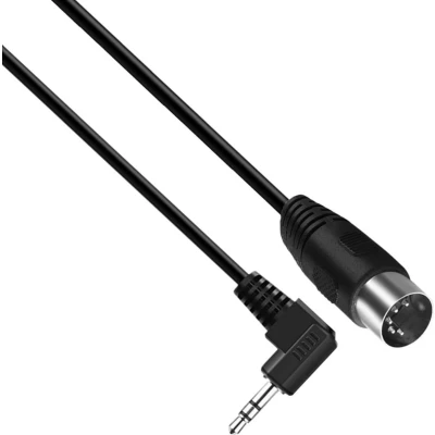 Afbeelding van DIN 5 pins 3,5mm Jack haaks audiokabel / zwart 3 meter
