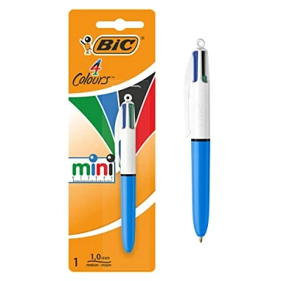 Afbeelding van BIC 4 Colours Mini Balpennen met Kliksysteem Medium Punt (1,0 mm) Pak van 1 Stuk
