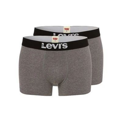 Afbeelding van Levi&#039;s Levis Men Solid Basic Trunk Boxershorts voor heren, 2 stuks, grijs (middle grey melange 758), L