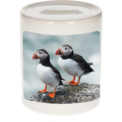 Afbeelding van Foto papegaaiduiker vogel spaarpot 9 cm Cadeau vogels liefhebber Spaarpotten