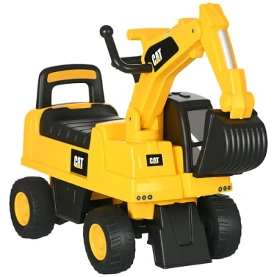 Afbeelding van HOMCOM graafmachine met zitplaats, glijdend voertuig bak, zitgraafmachine, zitauto
