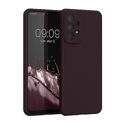 Afbeelding van kwmobile telefoonhoesje geschikt voor Samsung Galaxy A33 5G Hoesje met siliconen coating Smartphone case in braam