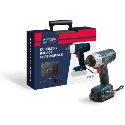 Afbeelding van Wolfgang Accu Slagschroevendraaier Elektrische Slagschroefmachine Draadloos 20 V Impact Schroevendraaier Incl. Oplader, en Opbergkoffer