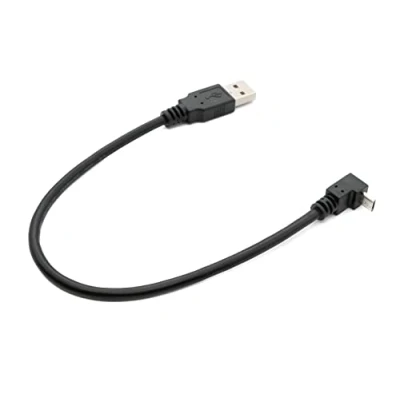 Afbeelding van SYSTEM S USB 2.0 kabel 25 cm type A stekker naar Micro B adapter hoek in zwart
