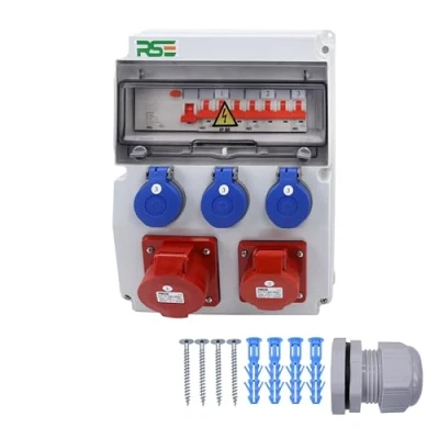 Afbeelding van Bouwstroomverdeler, wandverdeler, compleet bedraad, 32 A, 16 230 V, met CEE meter, IP65, 9. 1x32a 1x16a 3x230 LS+FI