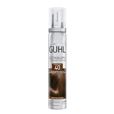 Afbeelding van Guhl Verstevigde schuimtint, kleur 40, middenbruin, voor donkerblond tot middelbruin en grijs haar, zachte grip, volume kleurglans, houdt 1 3 wasbeurten