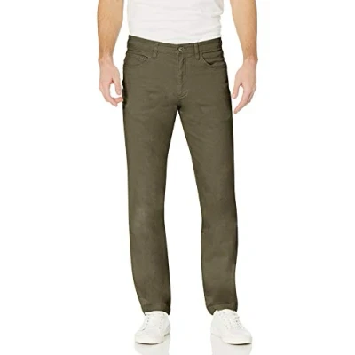 Afbeelding van Amazon Essentials Men&#039;s Chinobroek met 5 zakken, comfortabele stretch en slanke pasvorm (voorheen Goodthreads), Olijfgroen, 34W / 34L