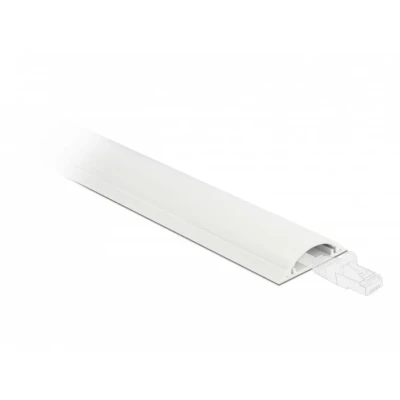 Afbeelding van Kunststof kabelgoot half rond met zelfklevende plakstrip 100 x 3 cm / wit