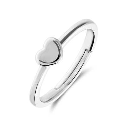 Afbeelding van Lucardi Kinder Zilveren Ring hart 925 Zilver Zilverkleurig 16 / 50 mm