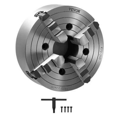 Afbeelding van VEVOR φ250mm 4 klauwplaat voor boor /freesmachines en 3D printers