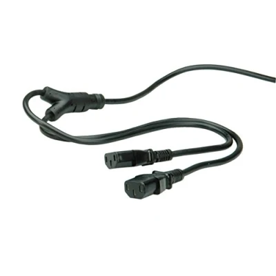 Afbeelding van C13 kabel Roline 2 meter (2 x C13, Haaks, Zwart)